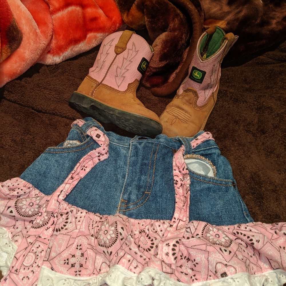 Toddler cowgirl boots and skirt